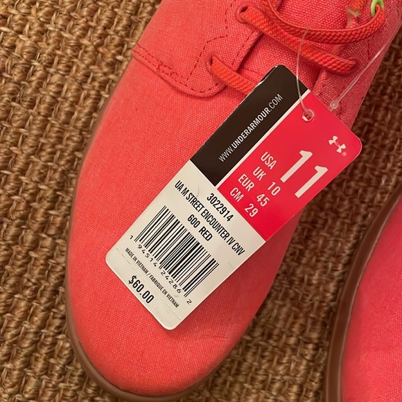 NWT UA Under Armour Street Encounter Sneakers 11 Orange/Red - Picture 2 of 4